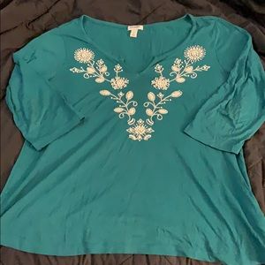 🍒3 for $10 - Beaded Quarter Sleeve Top